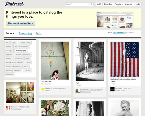 新视觉社交目录网站：Pinterest