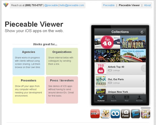 让你在浏览器里运行iPhone应用：Pieceable查看器