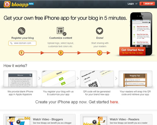 给博客作者免费打造iPhone应用：Bloapp