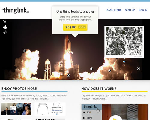 使你的图片的互动，在图片上添加链接标记：Thinglink