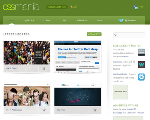 收集基于CSS页面设计的一个网站：CSS Mania