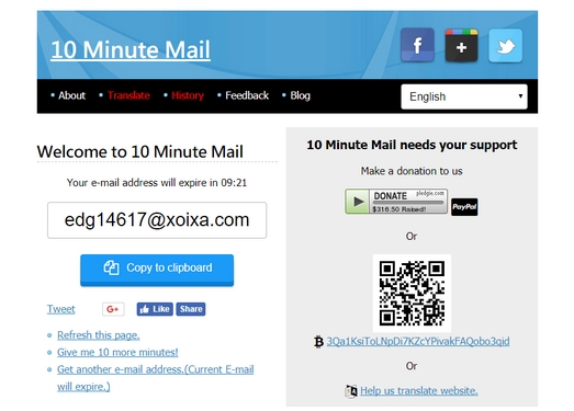 MinuteMail|免费10分钟临时邮箱