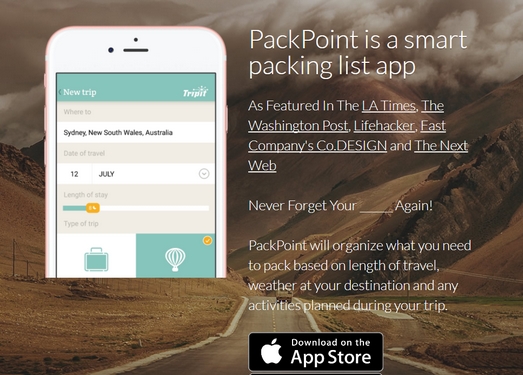 PackPoint|行李打包清单旅游伴侣