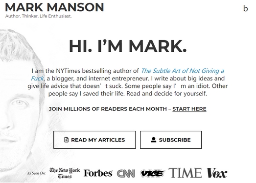 MarkManson|美国马克·曼森作家博客
