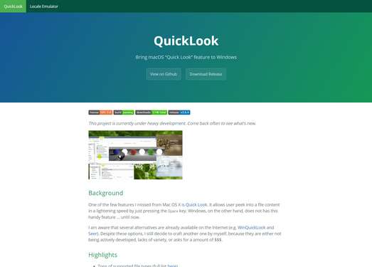 QuickLook|基于Winidows快速查看软件