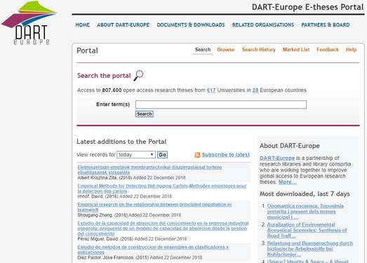 DartEurope|欧洲学位论文检索库