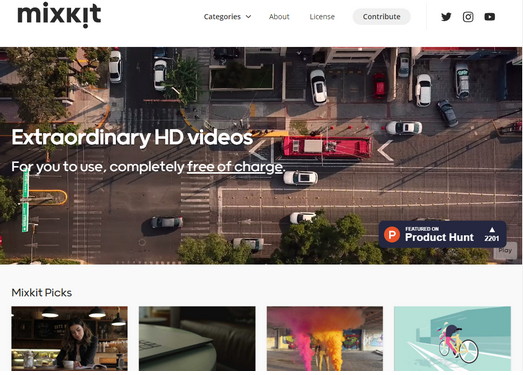 免费高质量商用视频素材-Mixkit