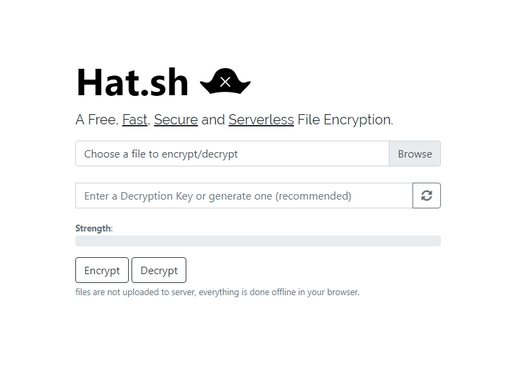 免费可离线档案加密工具-Hat.sh