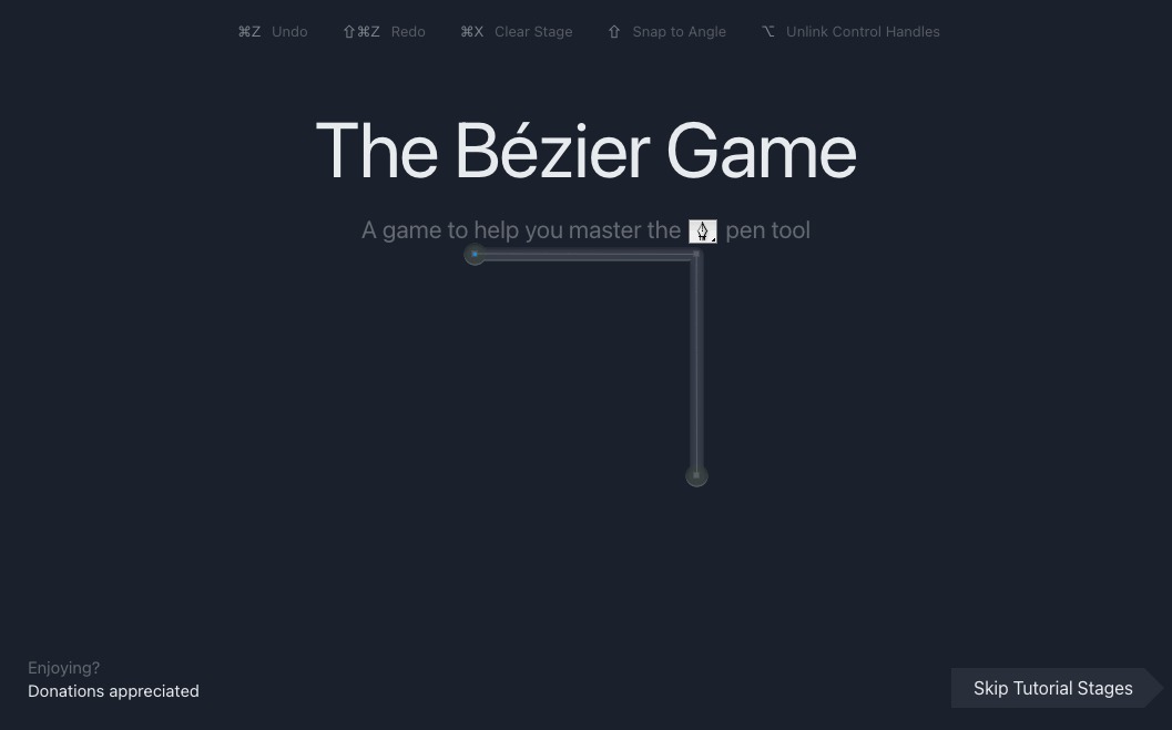 一款帮助你掌握钢笔工具的游戏：The Bézier Game