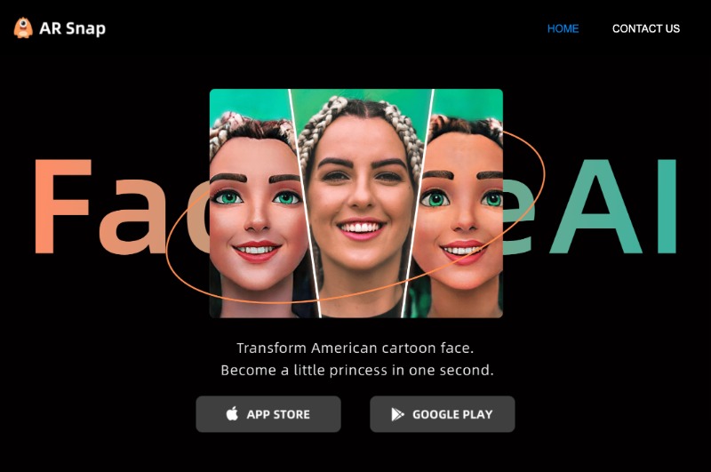 漫画脸和AI换脸变老相机：AR快闪相机